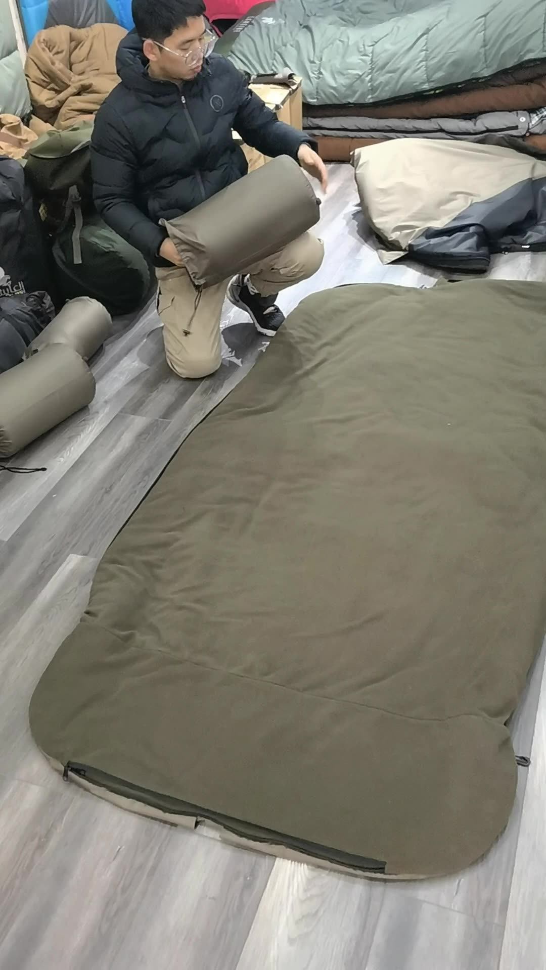 Usb Heated Fishing Sleeping Bag,With 2 Extra Removable Layers And