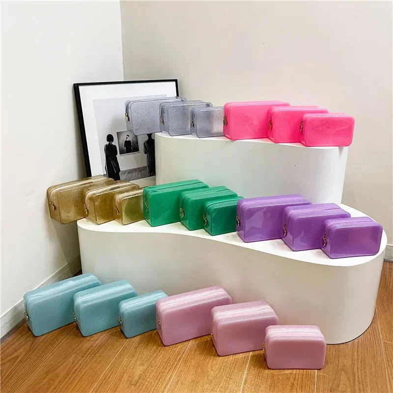 Cosmetic Bag Handheld Small Bag Women's Dopamine Fashionable Simple All-match Travel High-texture Transparent Waterproof Handbag
