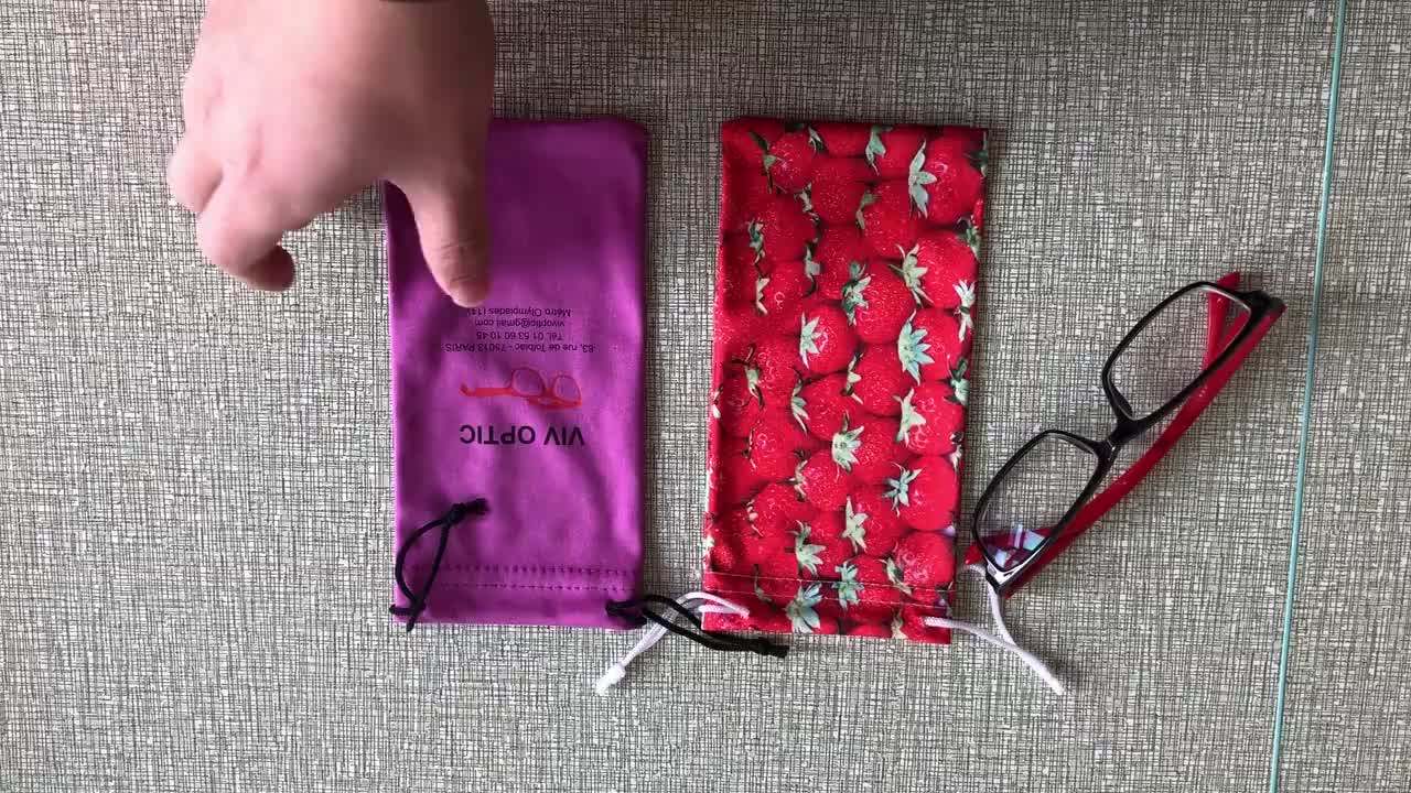 New Style Soft Colorful Custom Drawstring Felt Pouch Packing Eyeglasses Sunglasses Bag With