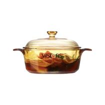 (self-employed) Conning pot crystal color transparent glass pan Ming fire straight burning high temperature resistant gas casserole Home 1 25L