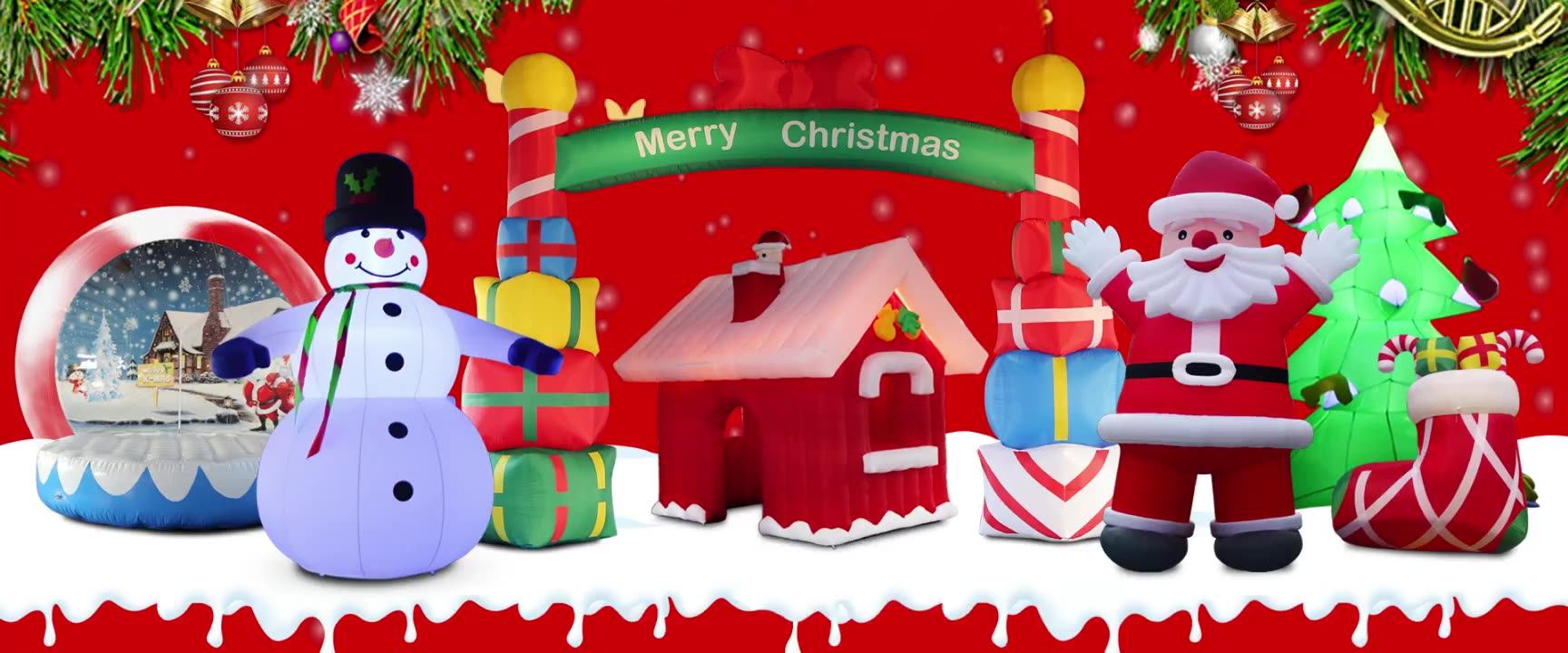 Inflatable Christmas Village House With Led Inflatable Christmas