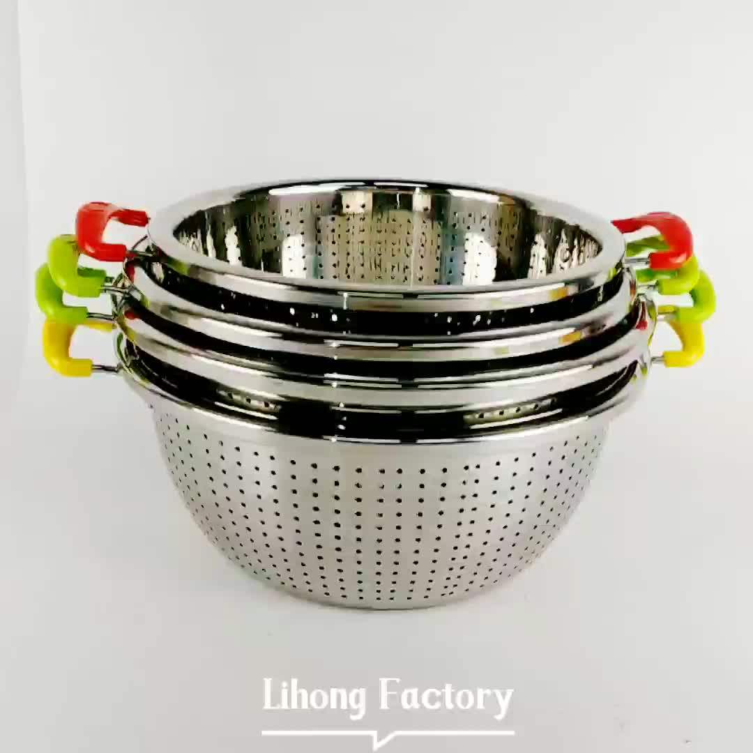 Kitchen Accessories Set Fruit Washing Basket And Strainer,Easy Clean