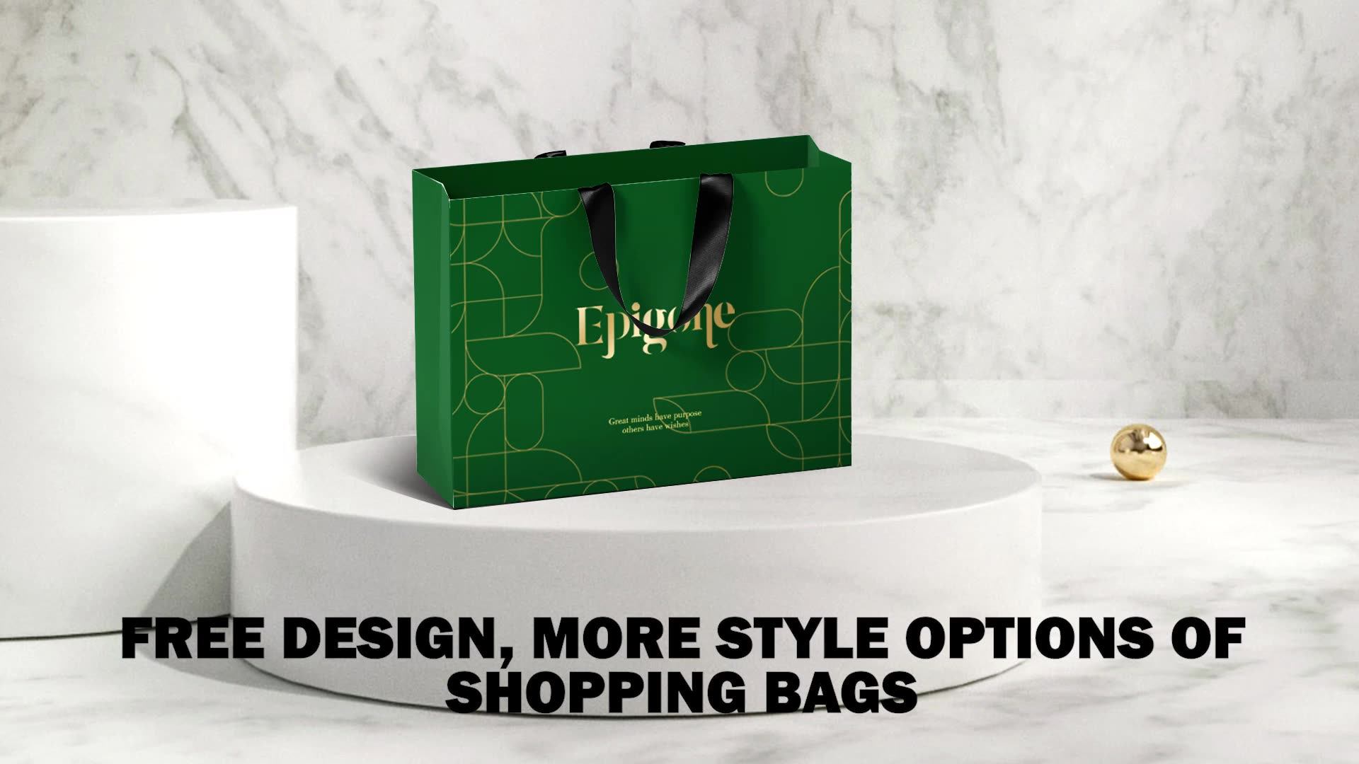 Luxury Custom Gold Hot Stamping Retail Shopping Gift Paperbag Packaging
