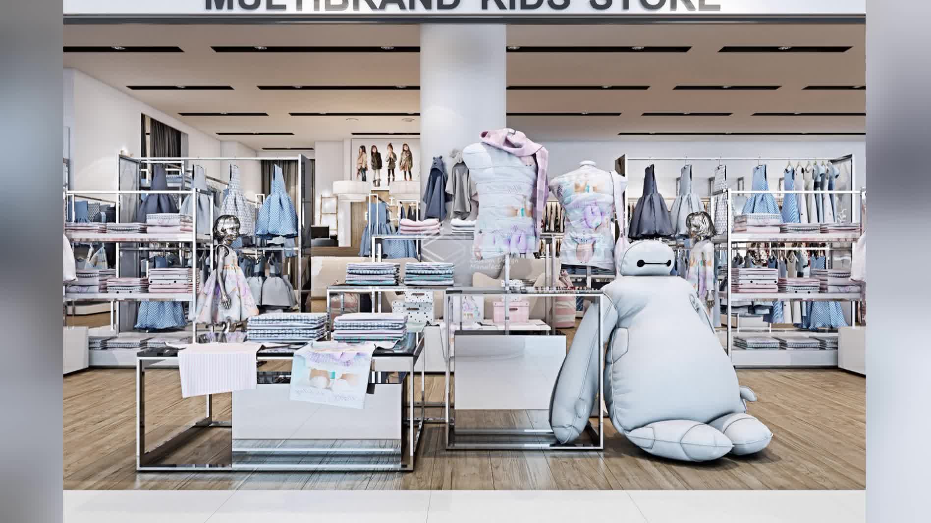 Children Clothes Display Rack Retail Clothing Baby Shop Interior Design