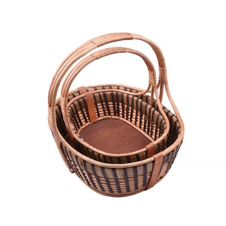 Cheap Willow Wicker Flower/fruit Basket Natural Colour Oval Wicker