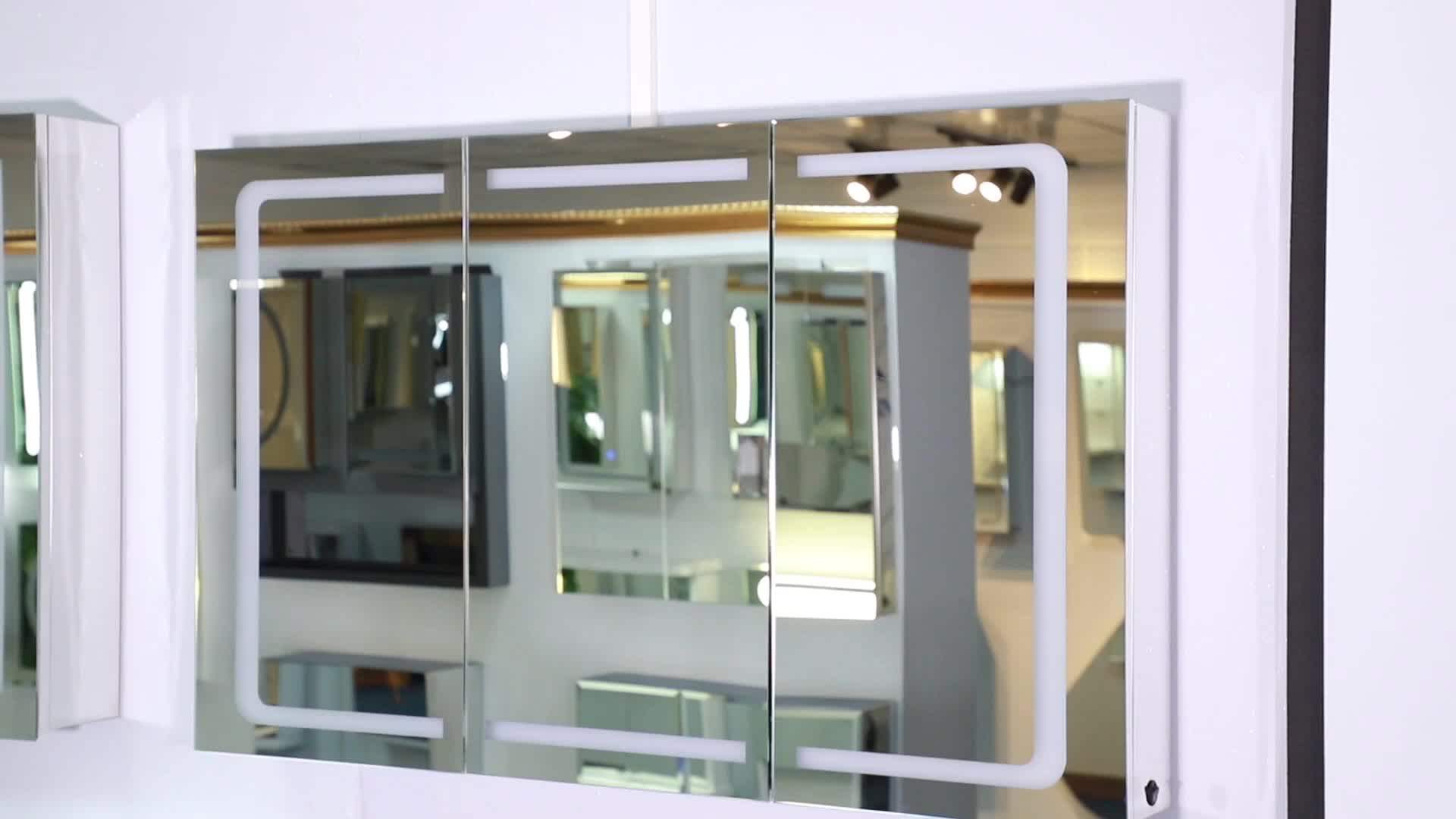 Framed Led Mirror With Touch Sensor Metal Bathroom Mirror