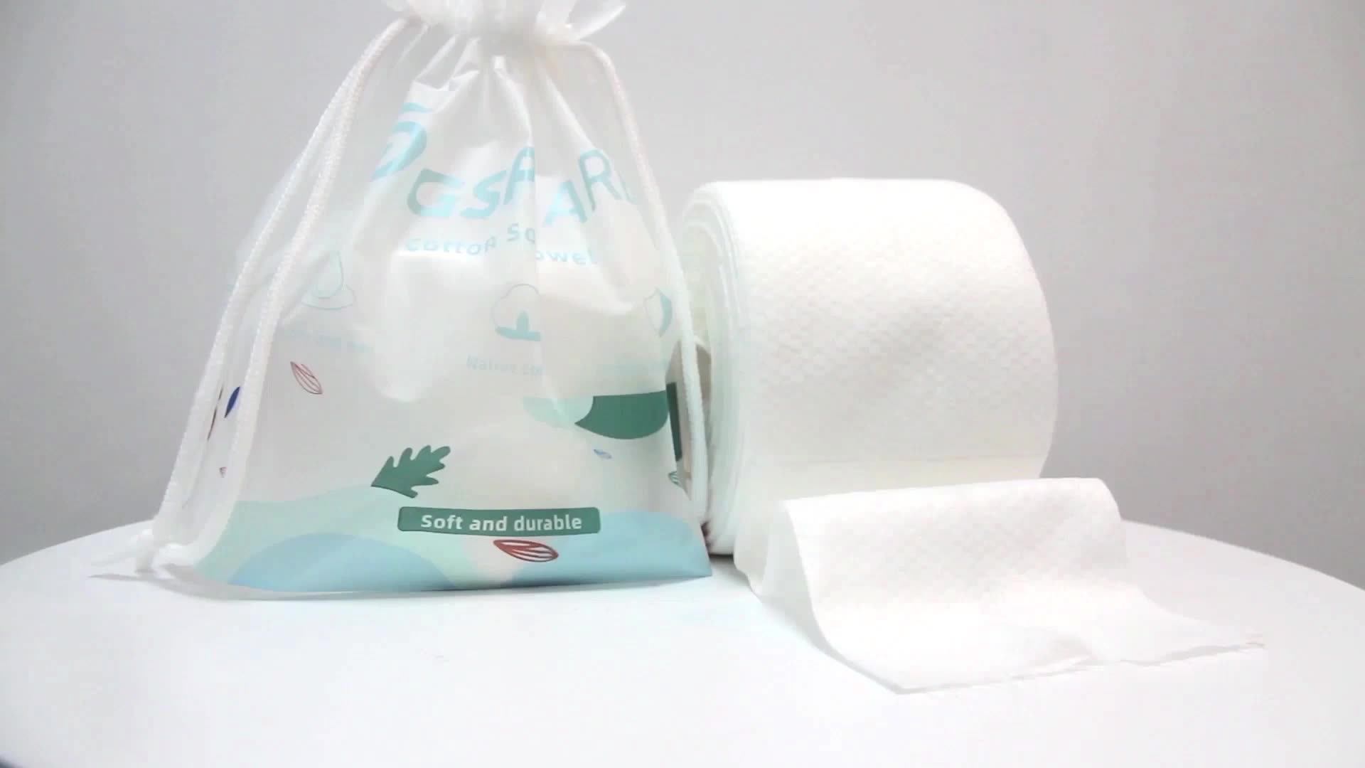 China Factory Cotton Face Towel Rolls White 100 Cotton Nonwoven