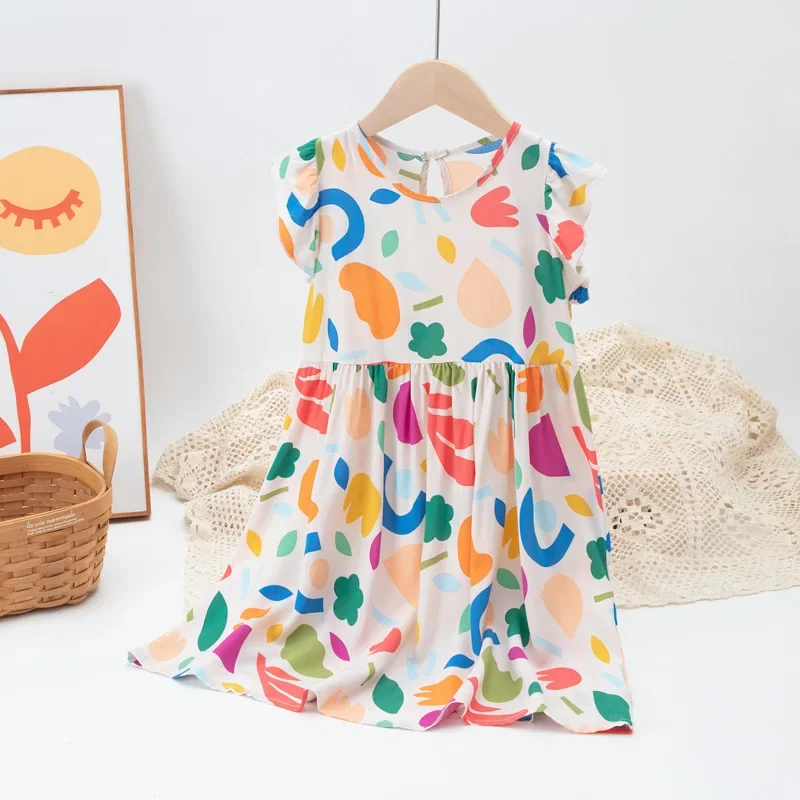 Summer summer clothing, vest, dress, girl's skirt, small princess costume sleevless, flowered