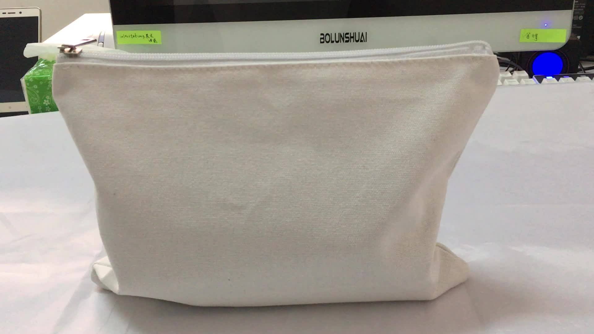 Cheap Price 26x19cm 12oz Blank Makeup Bag Cosmetic Bag Canvas White