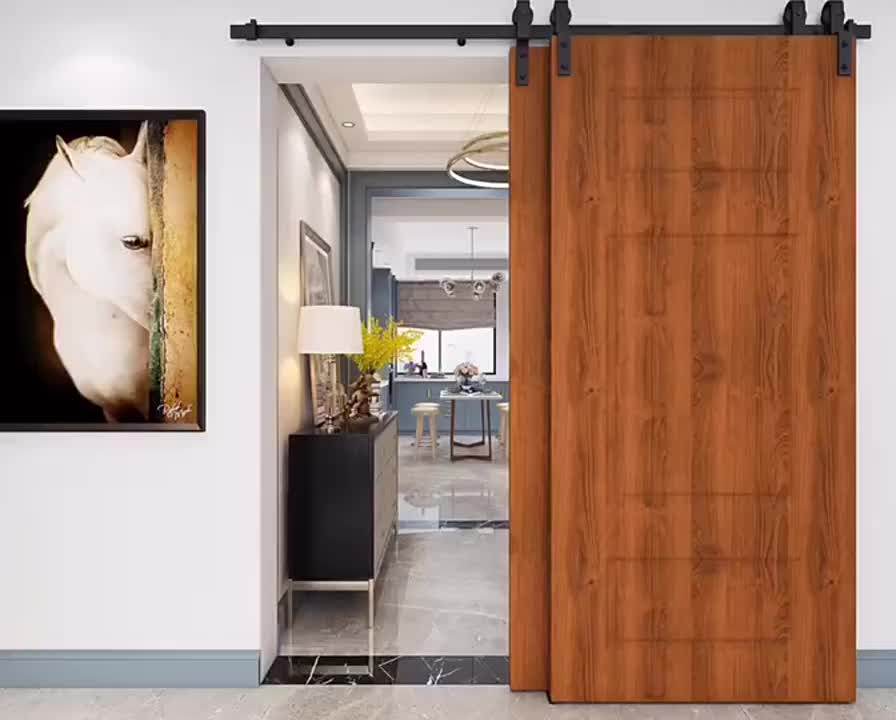 American Style Modern Bypass Garage Sliding Barn Door Hardware With