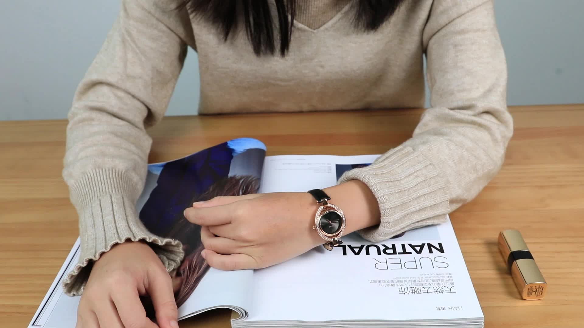 Leather Watch Case Hong Kong Rhinestone Special Case Cheap Pocket Brown