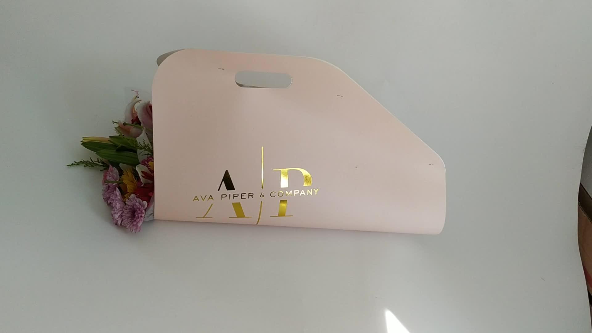 Custom Decorative Fresh Flower Box Bouquet Packaging Carry Bags,Bouquet