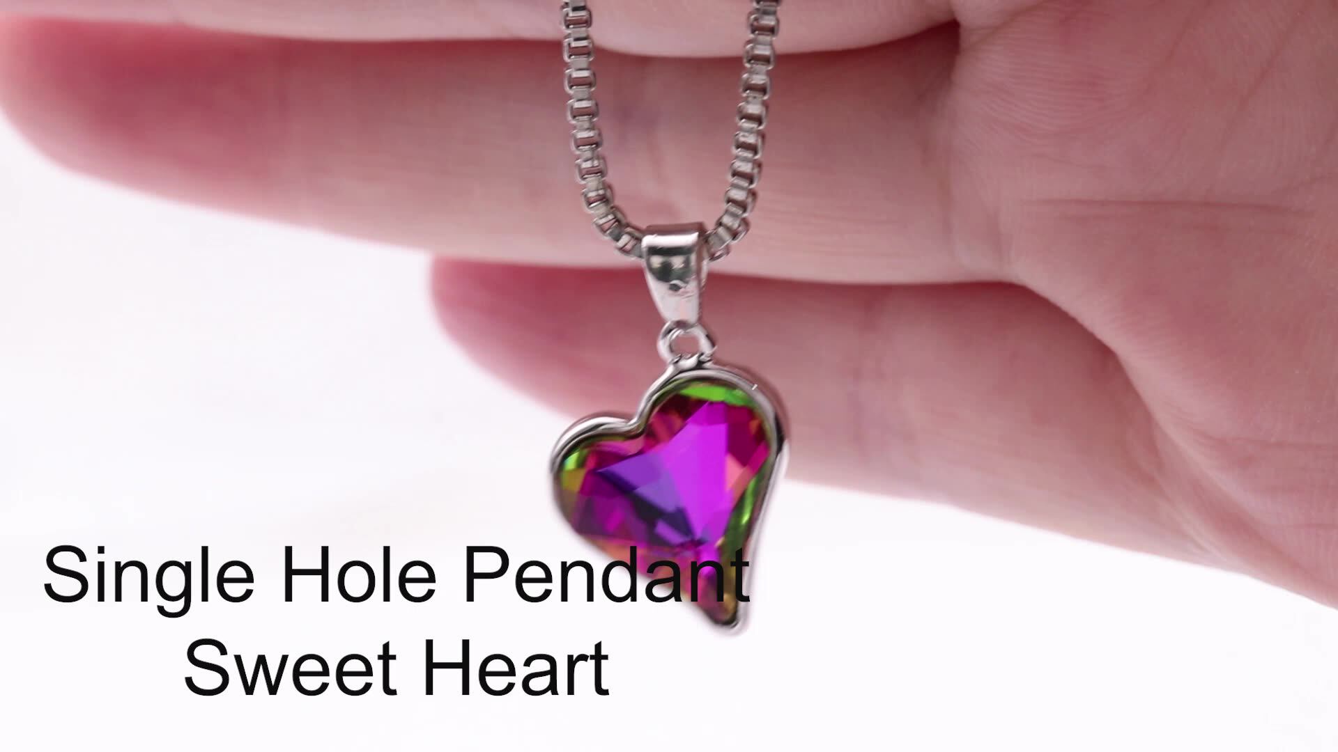 Xichuan Sweet Heart Pendant - Custom Glass Rhinestone Earrings