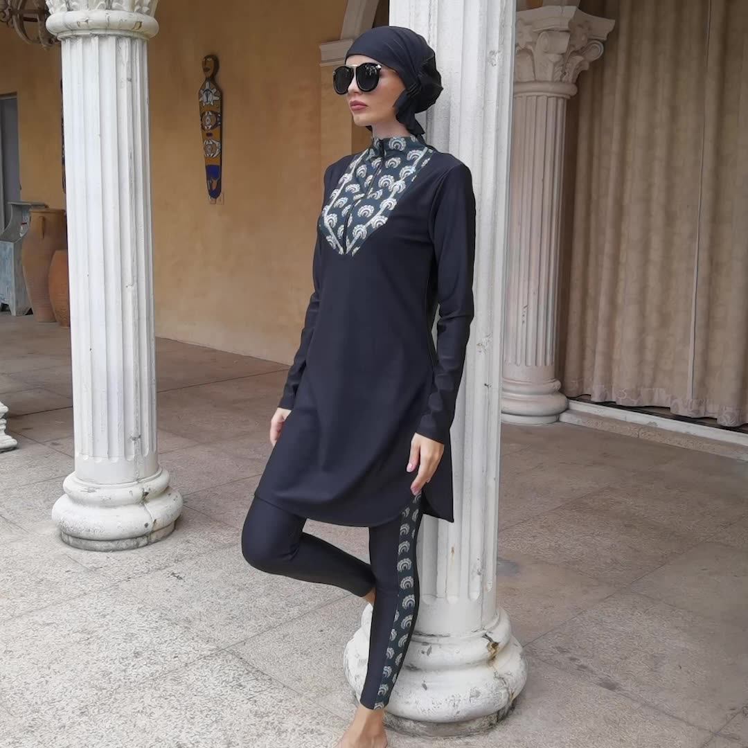 2022 Hijab Sexy Muslim Swimwear For Men Sexy Muslim Girls Swimwear Open