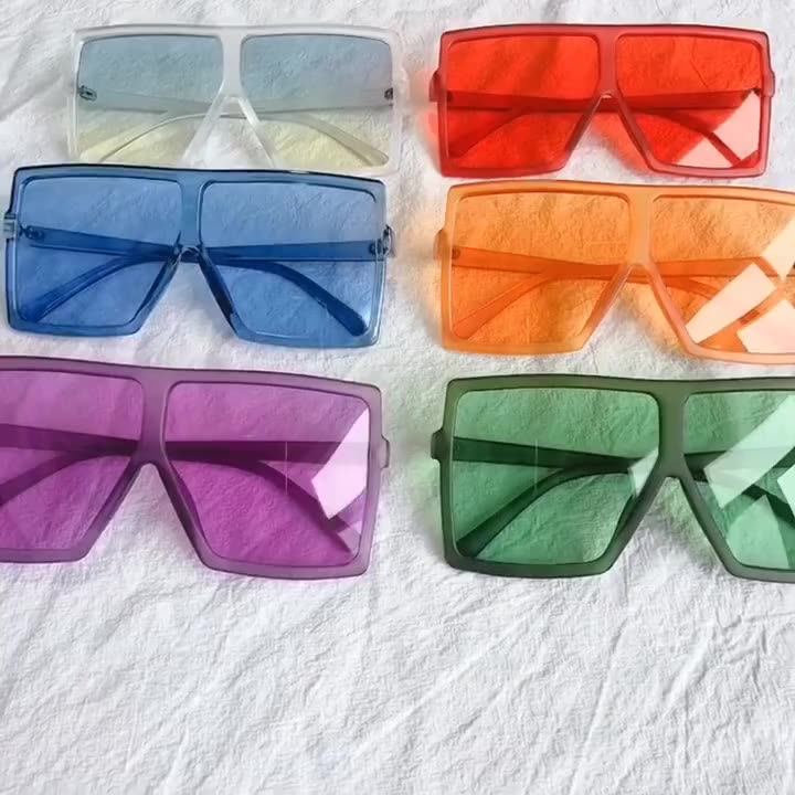 Newest Square Oversized Plastic Sunglasses 2021 Fashion Designer Sun