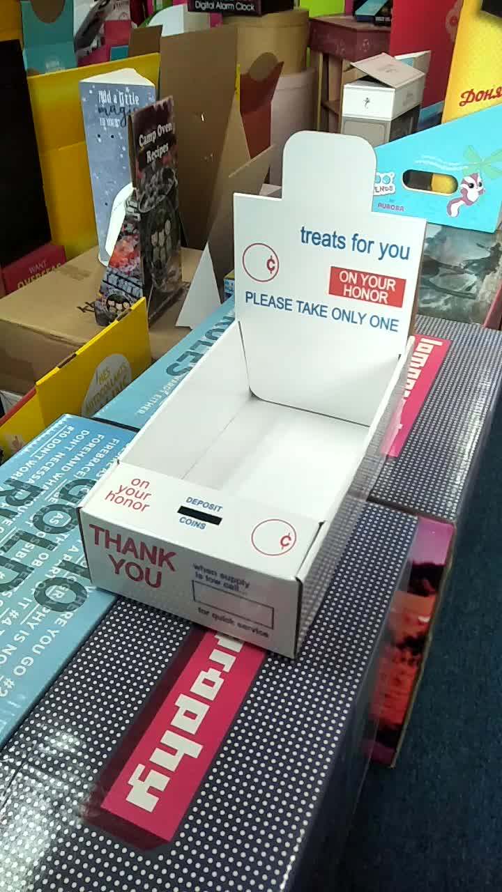 Manufacture Charity Donation Box For Cardboard Corrugated Counter