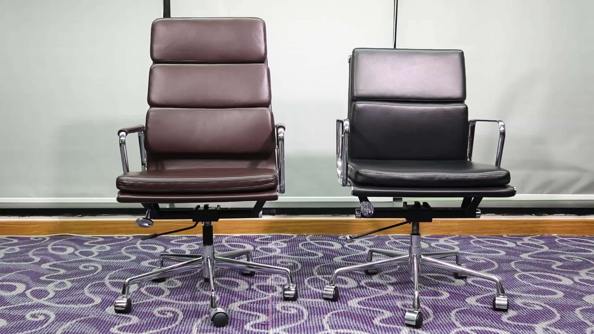 Brown King Antique Genuine Leather Reclining Executive Rolling Chair