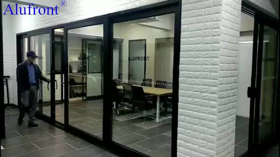 Double Glazed Aluminium Automatic Stacking Sliding Glass Doors