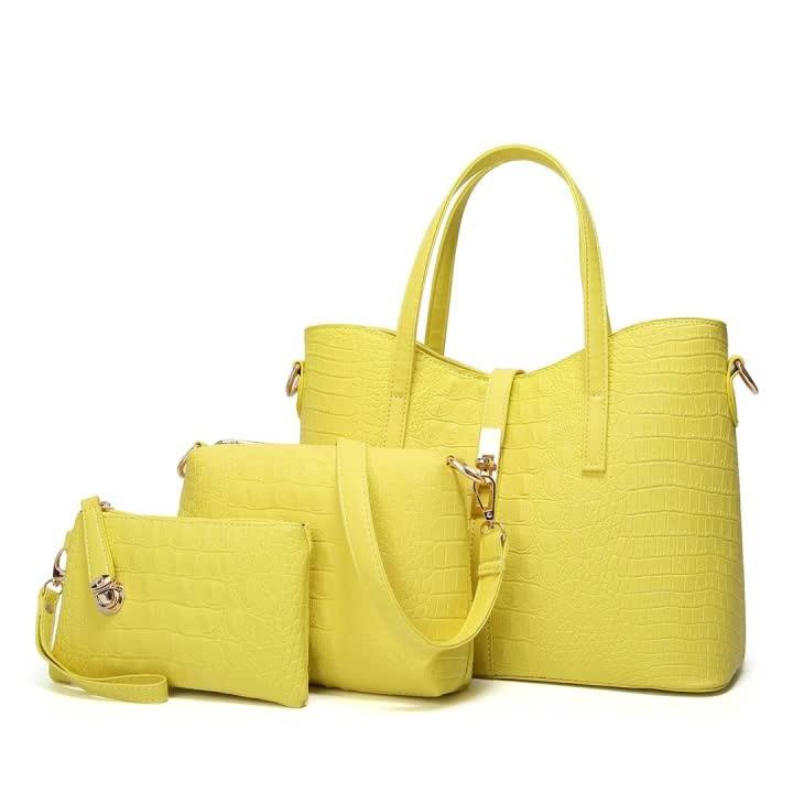 Bolsos Handbag Manufacturer Bulk 3pcs Set Pu Shoulder Hand Bag Ladies