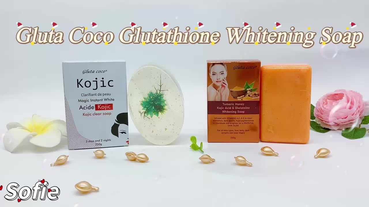 magical glutathione whitening soap New Placenta Herbal with Coconut Oil & Soap "Choose" OEM Change Logo Glutathion Whitening