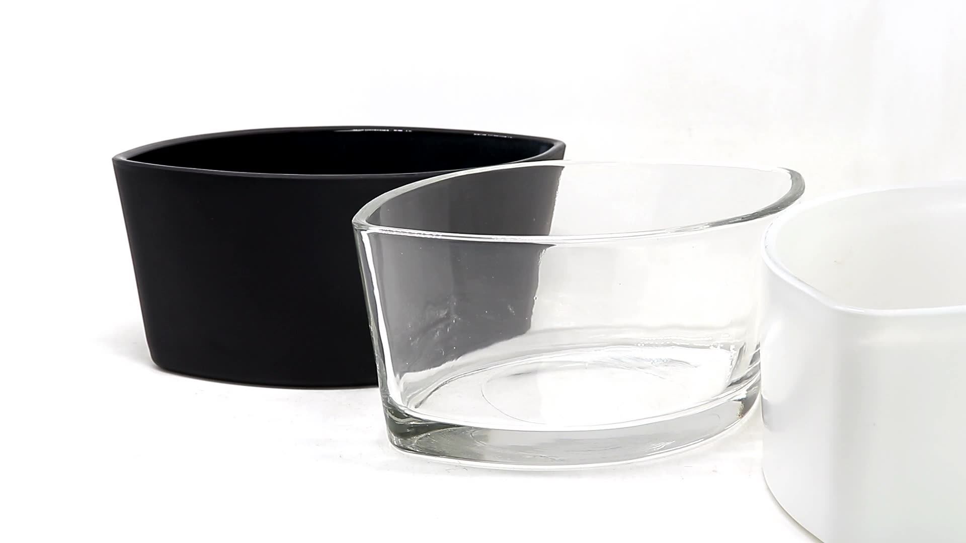 Unique Oval Boat Glass Candle Holder Woodwick Candle Jar With Wood Lid