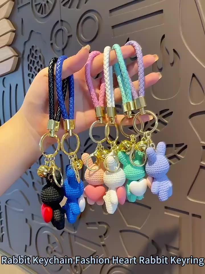 Xuanhang Bunny Rabbit Keychain Set – 3 Pack Cute Animal Charms For Keys & Bags