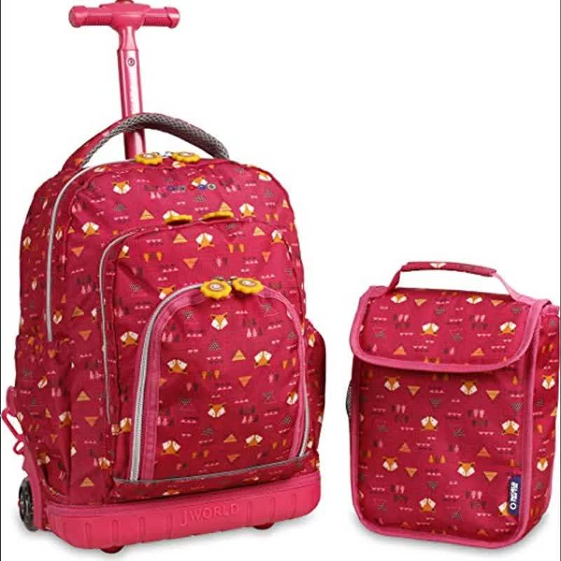 Rolling Backpacks For Kids Trolley School Backpack With Lunch Bag (kids