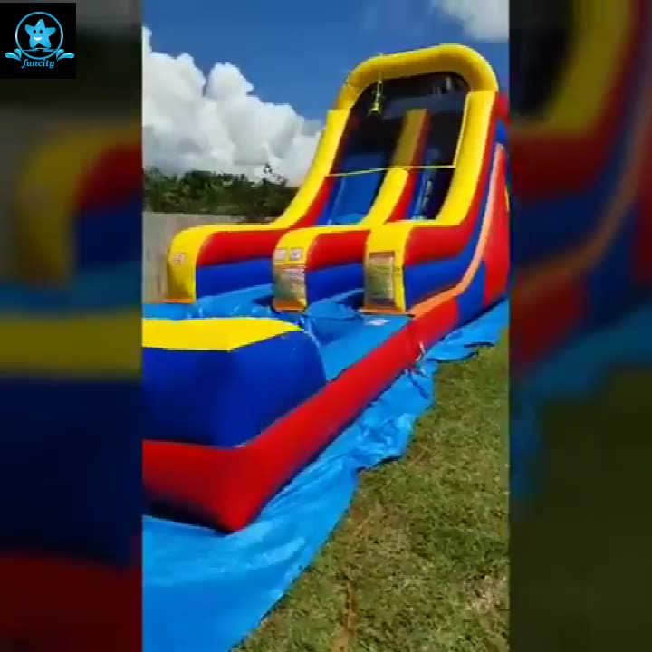double slide inflatable water slide