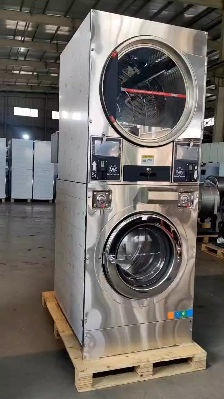 Cheap Stack Washer Dryer 16kg /22kg Stainless Steel 304 Clothes Washing