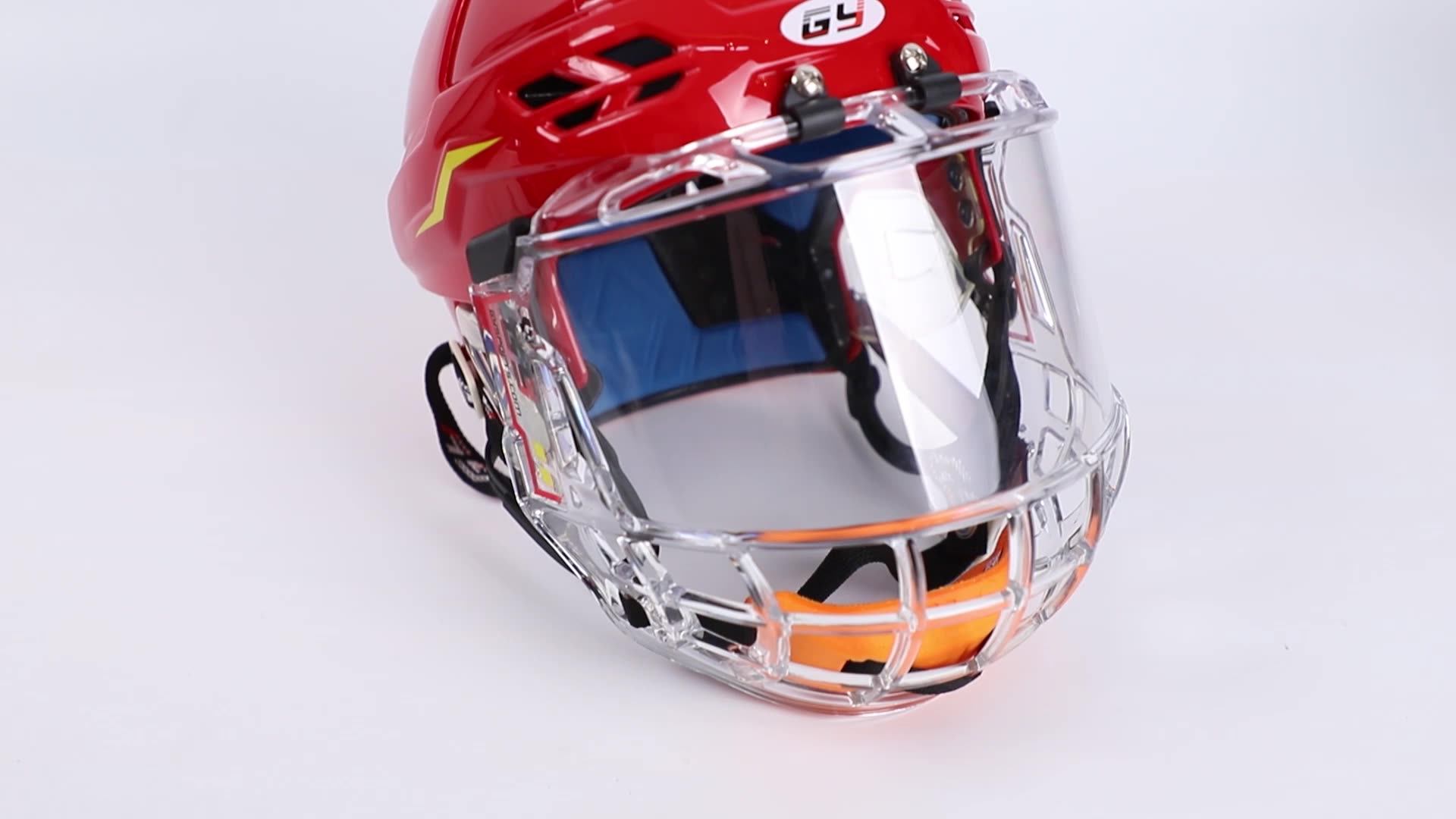 GY Hockey Helmet with Full PC Clear Visor for Player Ice Hockey Helmet