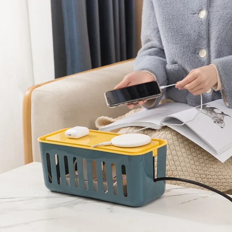 Large Plastic Product Storage Box Daily Necessities Multifunctional Desktop Router Socket Mobile Phone Data Cable Storage
