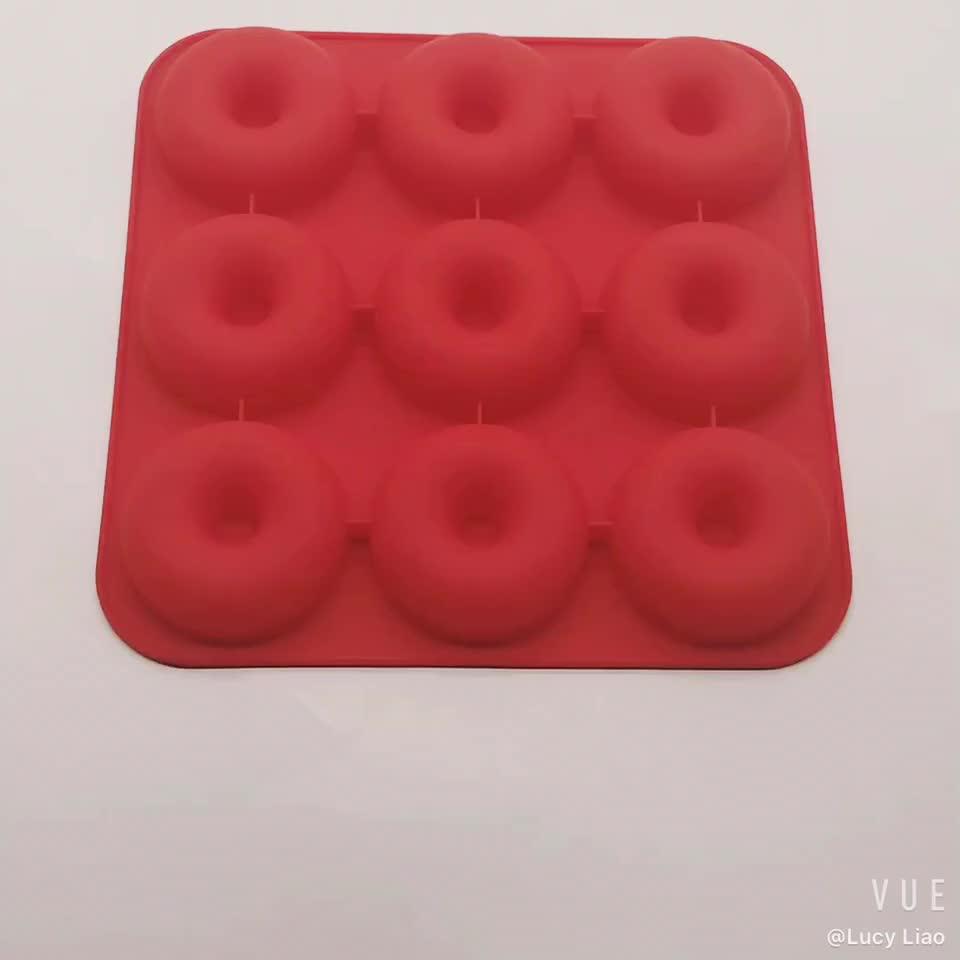 9 Cavity Silicone Donut Mold,Heat Resistant Silicone Donut Muffin Pan