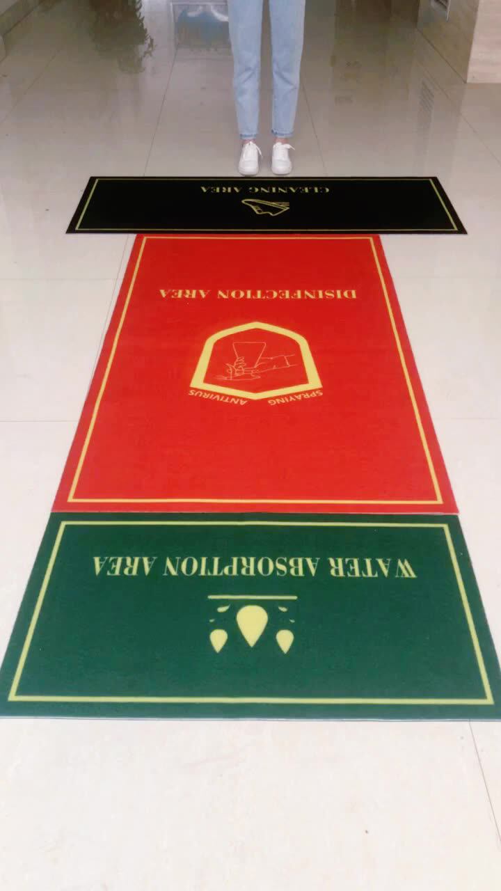 Custom Polyester Pile Printed Door Mat Logo Mat Velour Printed Mat