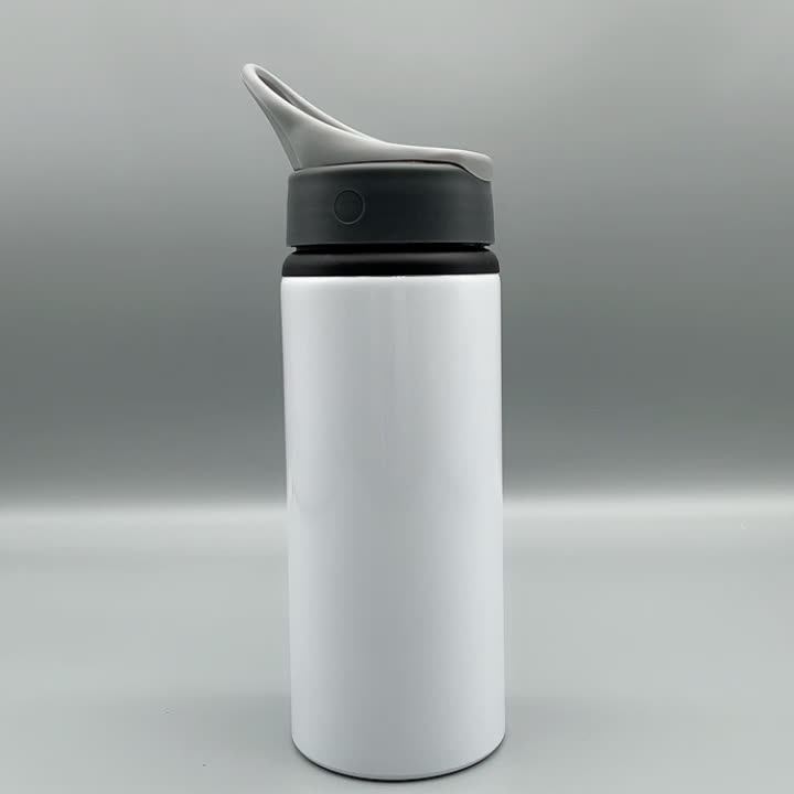 Blank&white Sublimation Water Bottles With Straw Custom Transfer
