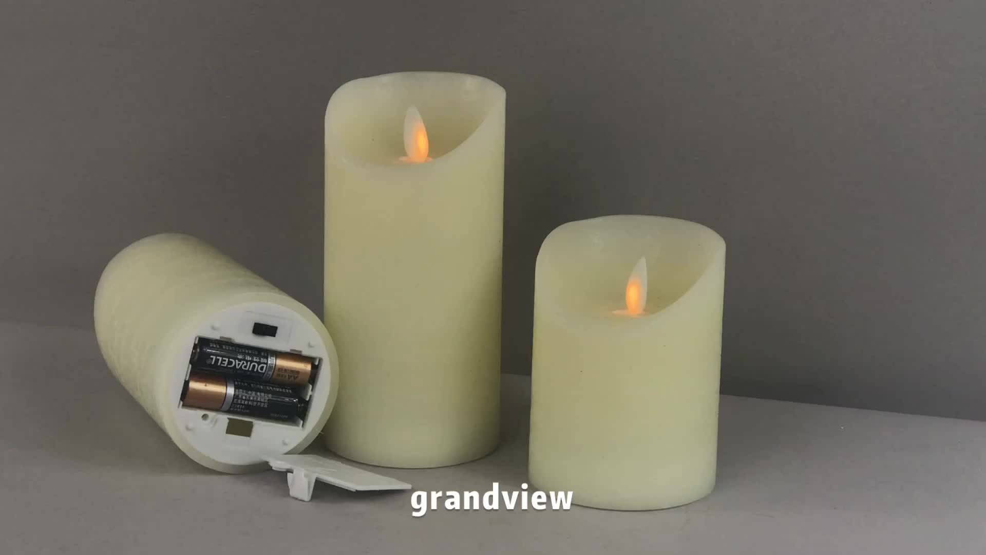 Wedding Home Decor White Real Wax Candles Scented Luxury Moving Flame Led Flameless Candles