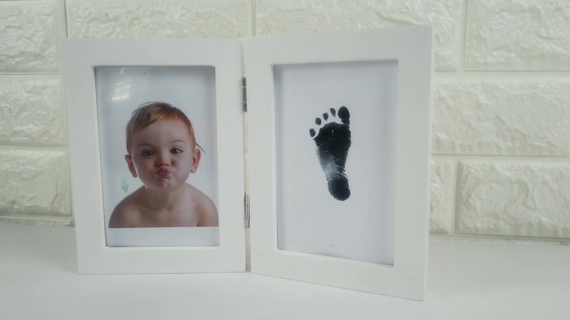 Wood Handprint Baby Footprint Frame And Photo Frame Kit My First Year Picture For Babies Buy