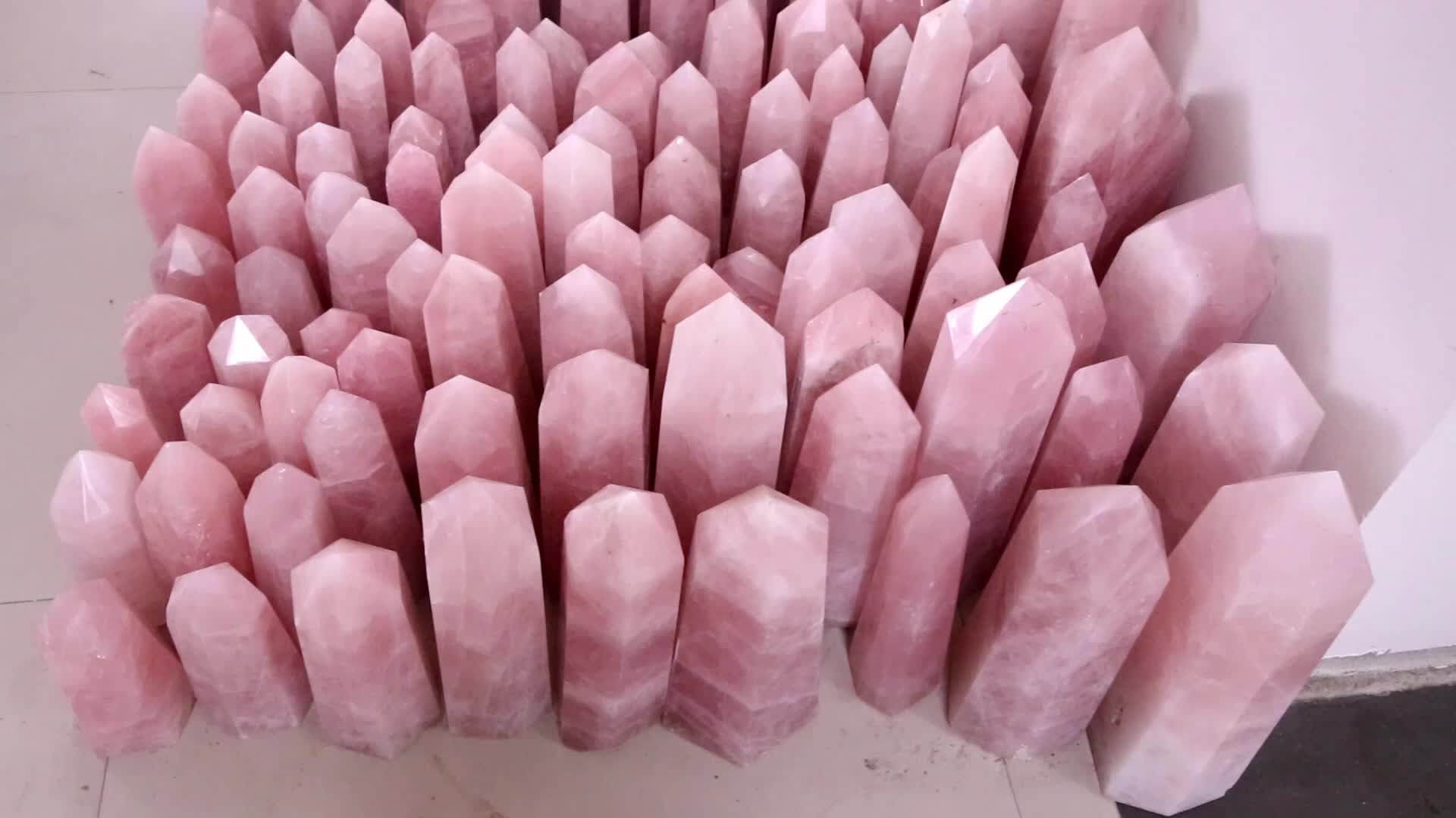 Wholesale Bulk Natural Raw Gemstone Polished Rose Quartz Crystal Points