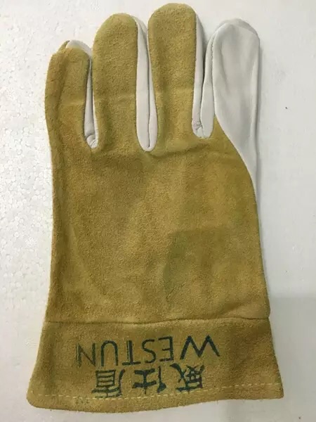 Wesee Shield New Protective Supplies Carbon Dioxide Welding Argon Arc Welding Quality Goat Green Leather Gloves G1008 Guarantee
