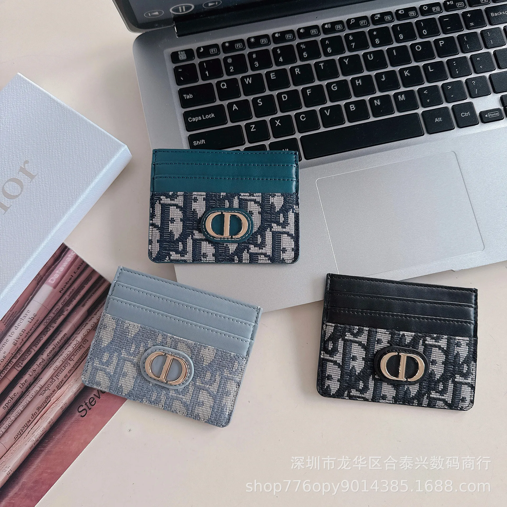 Embroidered cowhide Montaigne card bag driver's license card bag men's and women's card bag D card cover card holder business card bag