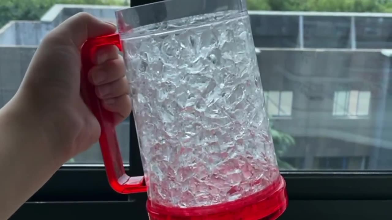 Cooling Beer Mug Drinking Glasses Cups Clear 16oz Double Wall Gel Frosty Freezer Ice Enamel