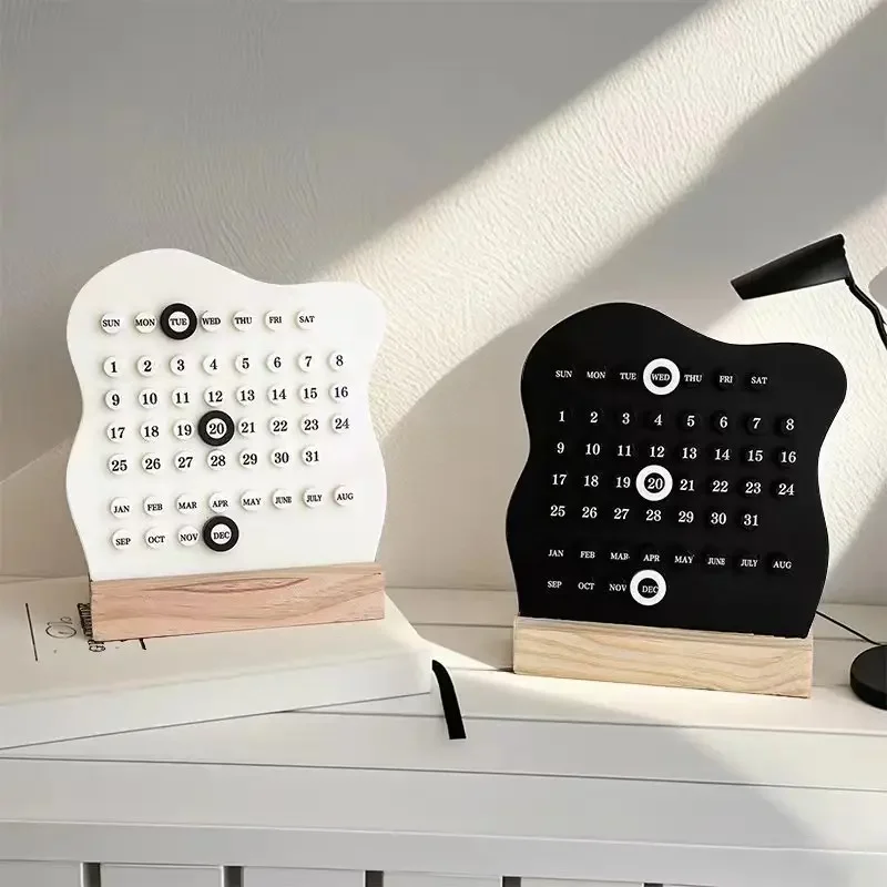 Perpetual Calendar Handmade DIY Ring Table Calendar Desktop Ornaments High Color Value Acrylic Calendar Ornaments Photography Props