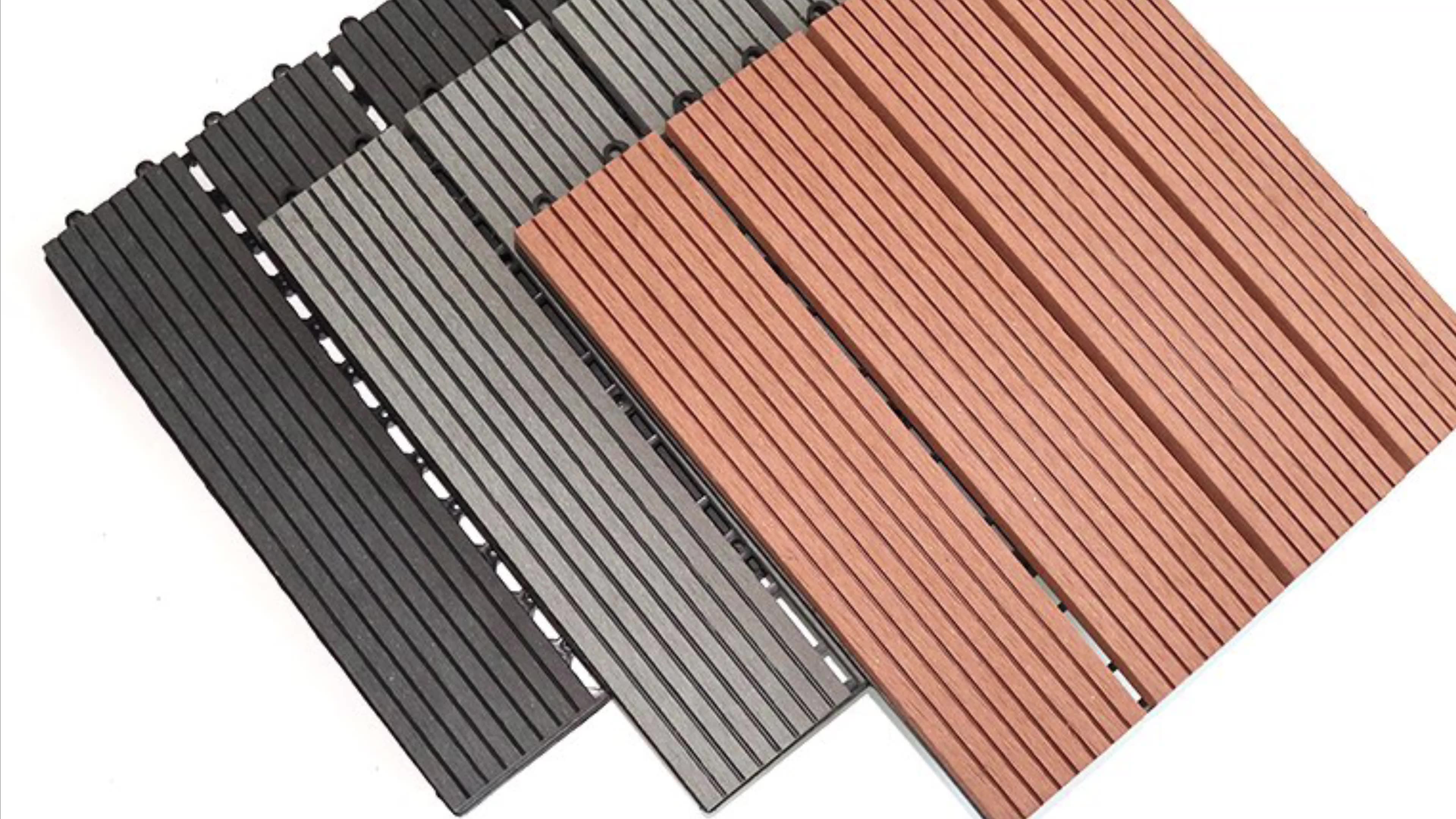 Outdoor Reclaimed Floor Wpc Interlocking Decking Tiles Terrace