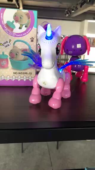 YH YUHUNG Jouet Licorne Télécommandée Avec Corne Lumineuse Et Ailes Mobiles - Animal Électronique Interactif Magique Pour Enfants