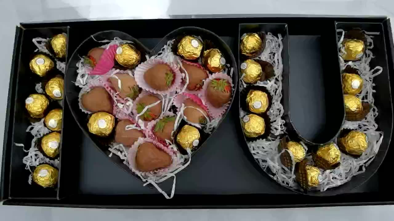 I Love You Fillable Mache Cardboard Letter Shaped Box For Chocolate