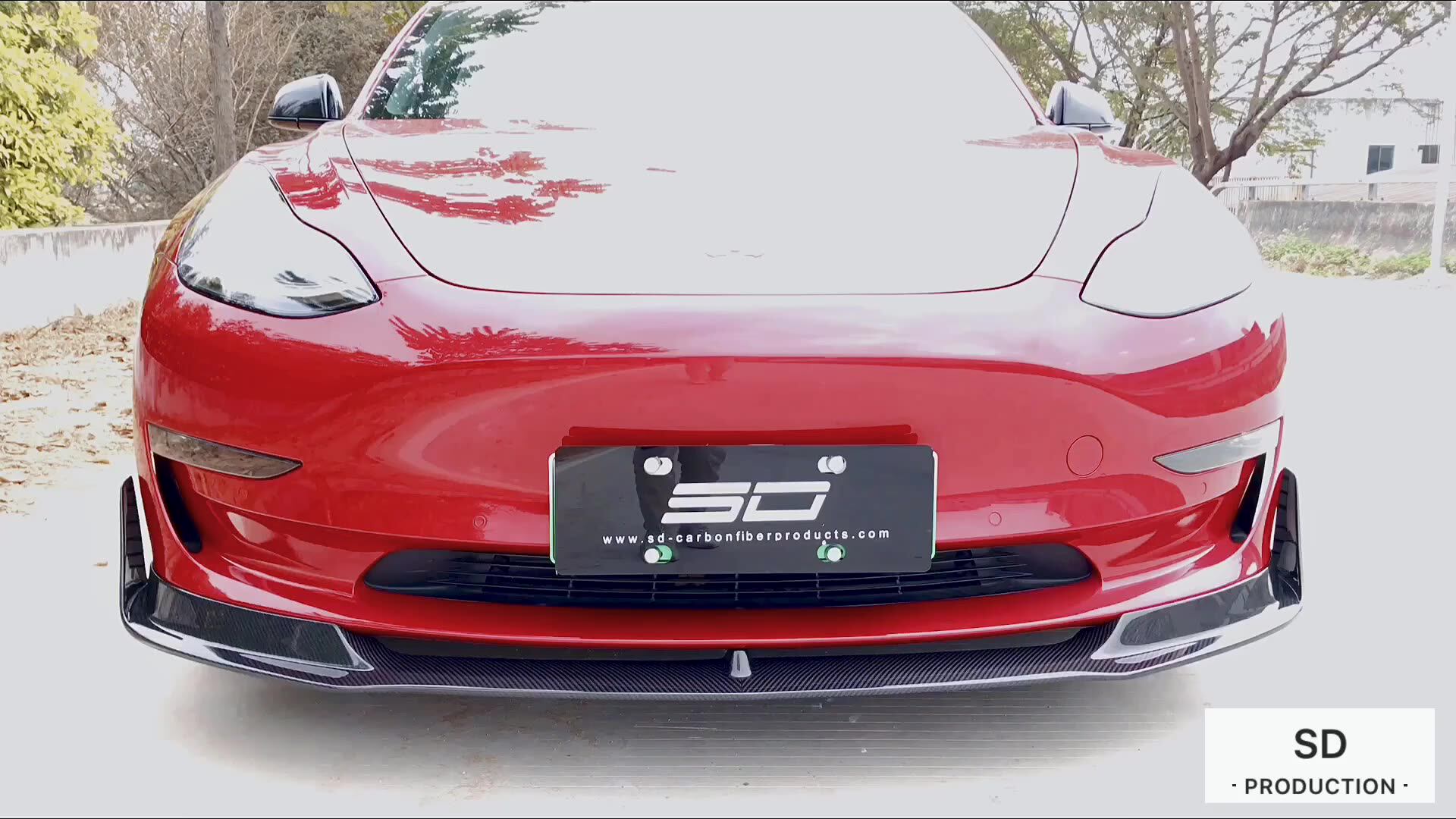 V Style Carbon Fiber Body Kit Front Lip Spoiler For Tesla Model 3 Buy