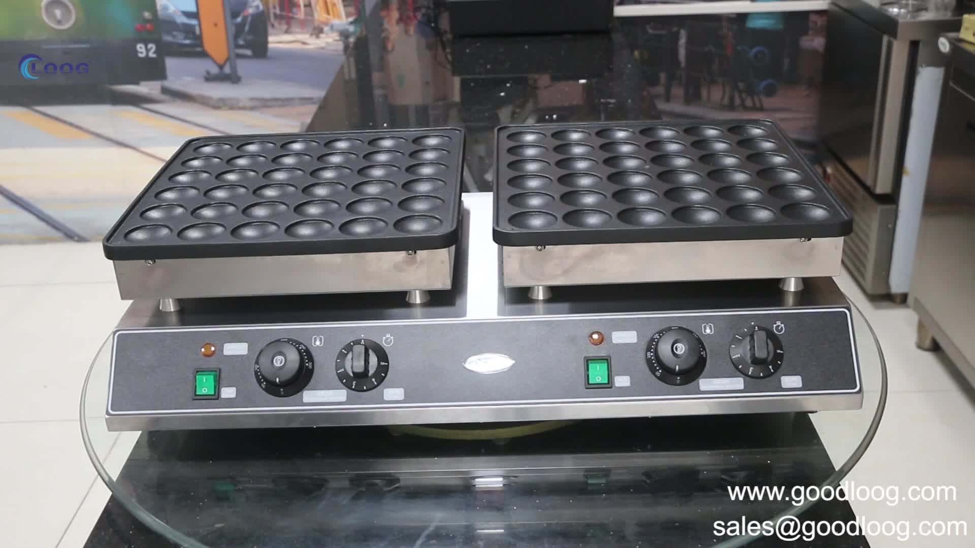 220v Poffertjes Grill Electric Mini Dutch Pancake Maker Restaurant Stainless Steel 72holes Mini