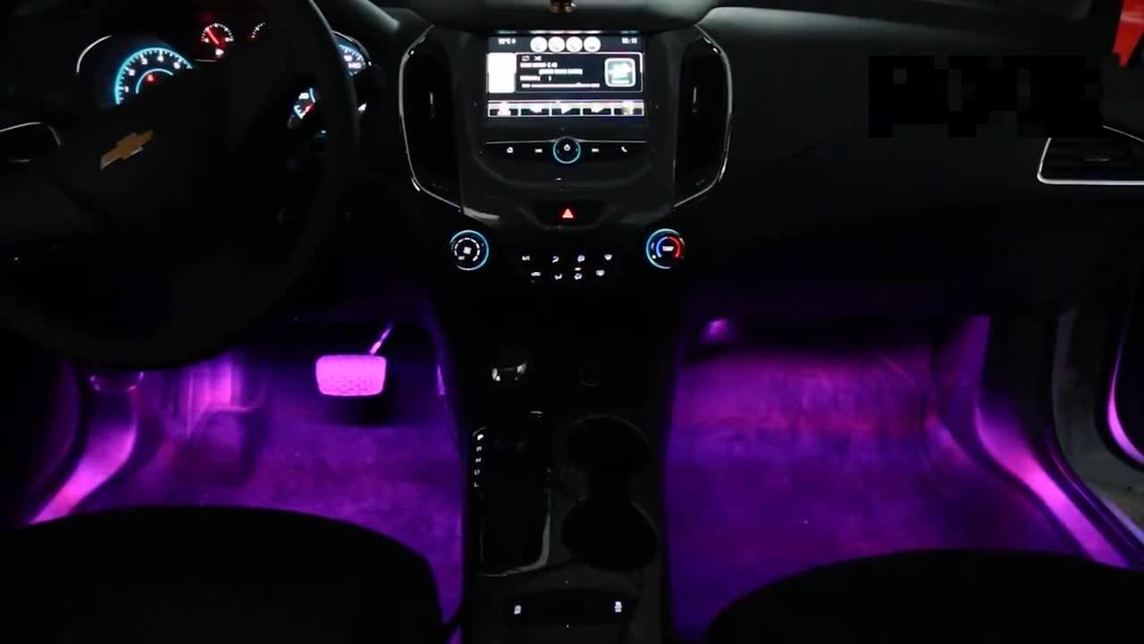 4pcs 48 Led Dc 12v Multicolor Music Car Interior Light Led Under Dash