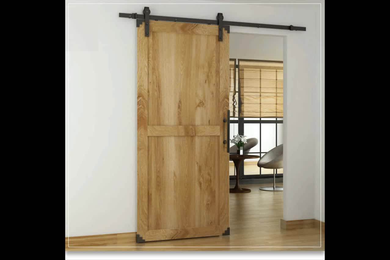 Black Stainless Steel Sliding Wood Barn Door Handle Two Side Handle
