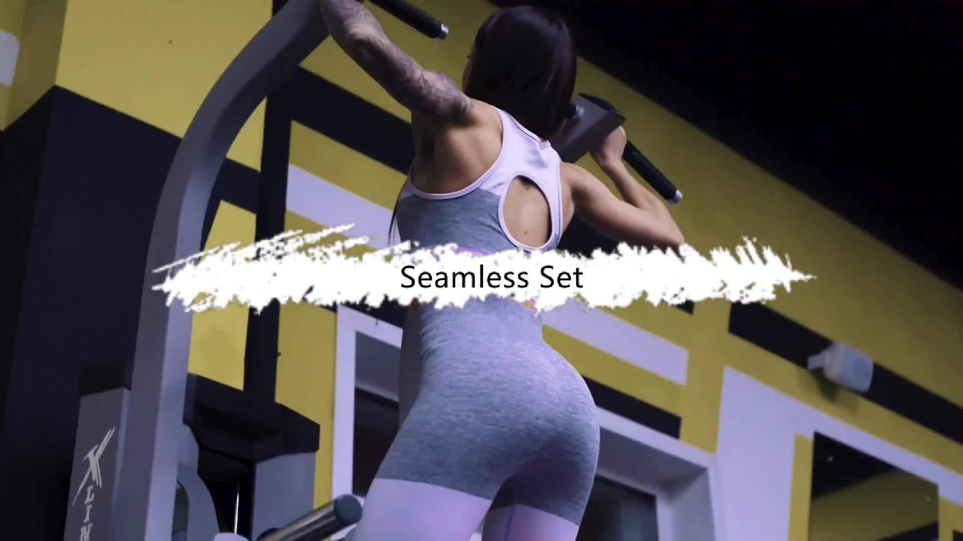 Wholesale Women Workout Sets Sports Yoga Seamless Leggings Fitness Gym Suit Colorful Leggings