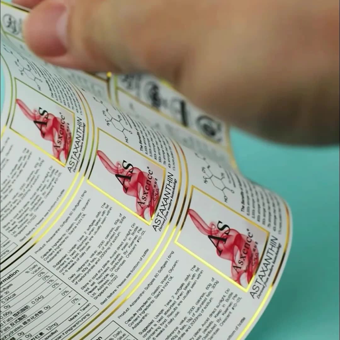 Gold Stamping,Custom Personalized Adhesive Vinyl Label Stickers For